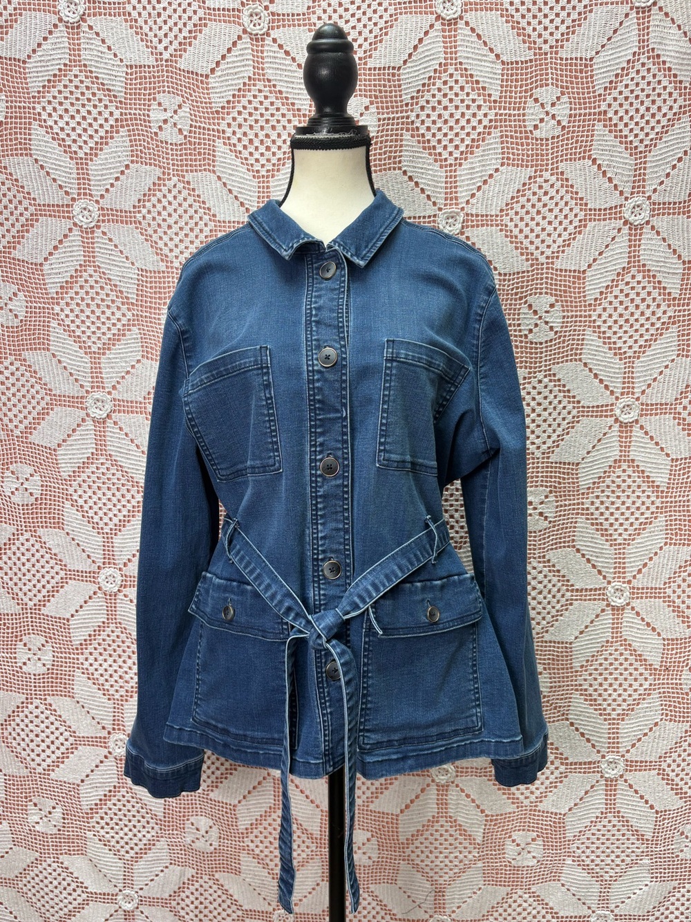 Northern Reflections Belted Denim Barn Jacket